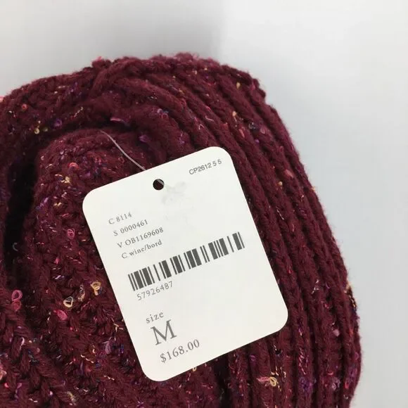 Free People Leo Tunic Sweater Womens Medium Wine Rib Cowl Neck Oversized NWT - Picture 9 of 11